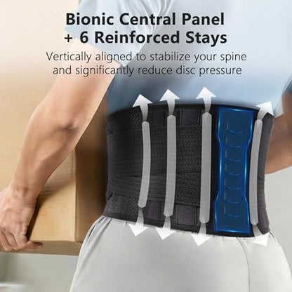 Copper-Infused Back Support Brace – Lightweight Lumbar Belt with 6 Supportive Stays for Lower Back Pain Relief, Muscle Spasms, Strains, Arthritis, and Sciatica – for Men and Women (Small) - size: Small