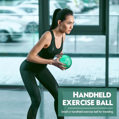 Seenelling 4 Pcs Weighted Toning Balls for Exercise Weighted Exercise Soft Medicine Balls for Gym, Pilates, Yoga, Balance, Flexibility - color: Green