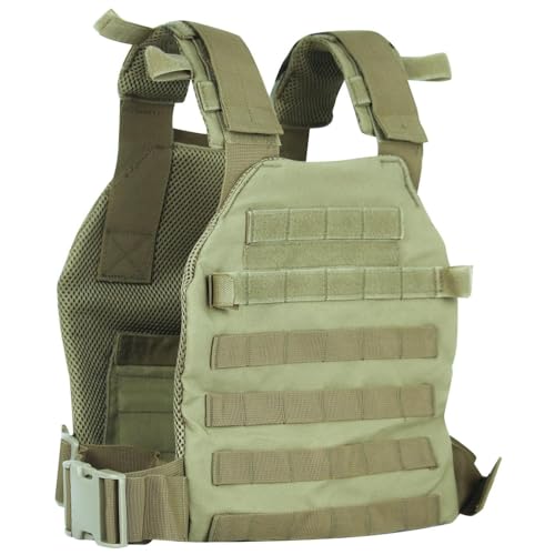 Tactical Adjustable Weighted Vest for Men and Women WODs, Strength Endurance Training Fitness Workouts Running - Quick Release, Molle System - color: Green