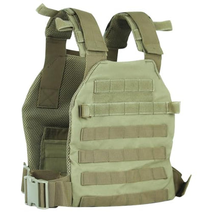 Tactical Adjustable Weighted Vest for Men and Women WODs, Strength Endurance Training Fitness Workouts Running - Quick Release, Molle System - color: Green