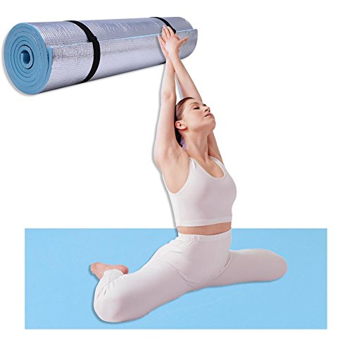 Bottone 6mm Thickness Yoga Mat,Soft Non-slip EVA Foam Yoga Pad,Dampproof Sleeping Mattress Mat,for Pilates,Fitness,Workout,Lose Weight Gym Exercise with Carrier Blue(70.87"x19.69"x 0.24")