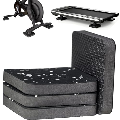 Treadmill Mat Pads,Walking Pad Mat for Bike Hardwood Floors&Carpet, 4 Pcs 3.94"x3.94"x0.6" Exercise Equipment Matt Hardwood,Rubber Foam Noise Reduce&Shocking Absorber Gym Floor Protector Padding
