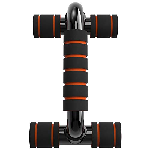 READAEER Push Up Bars Gym Exercise Equipment Fitness 1 Pair Pushup Handles with Cushioned Foam Grip and Non-Slip Sturdy Structure Push Up Bars for Men & Women - color: Orange