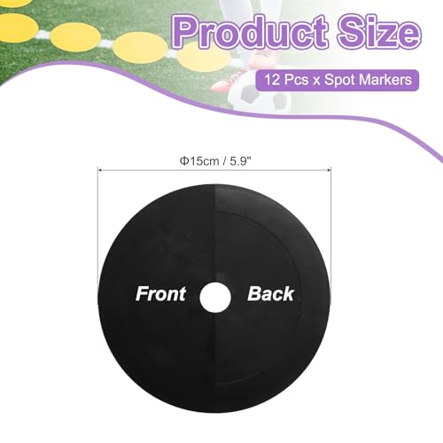 PATIKIL Spot Markers, Non-Slip Floor Dots Agility Markers Flat Field Cones Poly Dot with Hole for Gym PE