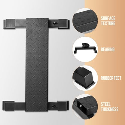 Steel Standing Calf Raise Bar, Anti-Slip Calf Raise Block & Platform, Calf Stretcher Machine for Home Gym, Ankle Rehab & Squat - color: Black-4.61in Calf Raise & High Elastic Bands