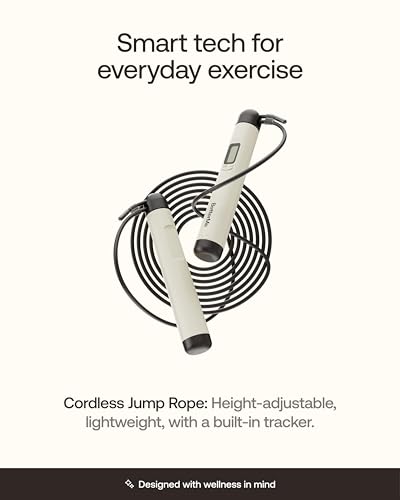 BetterMe Cordless Jump Rope with Counter - Tracks Jump Count & Workout Duration - Height Adjustable Jump Rope for Women and Men - Cordless Indoor Workout
