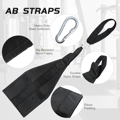 Hanging Ab Straps for Pull Up Bar: Gym Ab Sling Straps for Arm Pull up Workout Support for Training Knee and Leg Raises