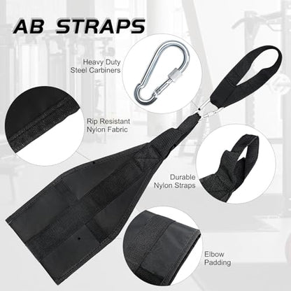 Hanging Ab Straps for Pull Up Bar: Gym Ab Sling Straps for Arm Pull up Workout Support for Training Knee and Leg Raises