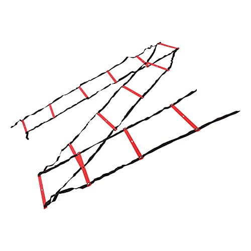 7M 14 Rung Fixed Agility Speed Ladder, Training Ladder for Soccer Football Fitness, Adjustable Length PP Agility Ladder with Non - Slip Design for Athletes and Coaches - color: Red