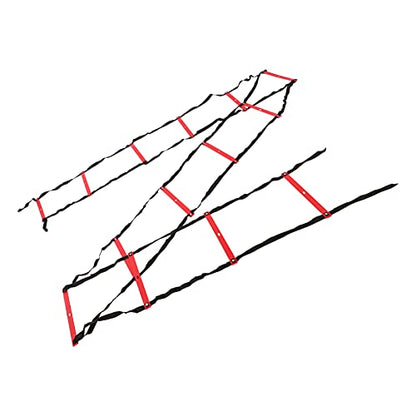 7M 14 Rung Fixed Agility Speed Ladder, Training Ladder for Soccer Football Fitness, Adjustable Length PP Agility Ladder with Non - Slip Design for Athletes and Coaches - color: Red