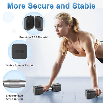 Hezeyferg 30.8LB Adjustable Dumbbell Set, Each Adjustable Weight Dumbbell with 6 Levels 4.4/6.6/8.8/11/13.2/15.4lb, Hand Weights Set for Men/Women Home Gym Exercise Workout - color: Black