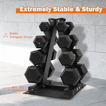 Fitvids A-Frame Dumbbell Weight Rack, Vertical Storage Rack for Dumbbells, Weight Stand Only for Home Gym Space Saver - style: A-Frame, 4-Tier