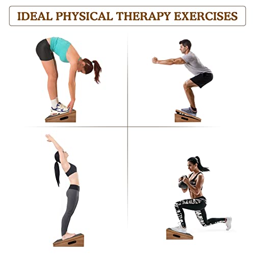 Slant Board for Calf Stretching, Adjustable Wooden Calf Stretcher Incline Board, Wedge Stretcher for Squats, Professional Stretch Board for Knees Ankle Heel Feet Leg