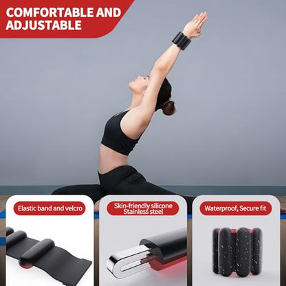 Ankle weights for women wrist weight: Adjustable ankle & wrist weights 2lbs(1lb each) for Pilates & Yoga exercise - Hand & Leg weights for women at home