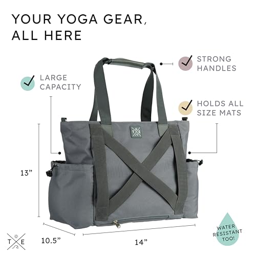 Yoga Mat Bag 4-in-1 Backpack, Tote Bag, Cross Body, Shoulder Bag – Water-Resistant, Durable, with Pockets, fits Thick & XL Mats – Carrier for Women & Men Ideal for Gym, Pilates, and Travel
