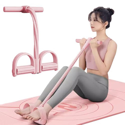 6-Tube Pedal Puller Resistance Rope,Foot Pedal Resistance Band,Yoga Elastic Exercise Bands, for Women Jump Fitness, Abdomen/Arm Weight/Waist/Leg Stretching Slimming Training - color: Pink