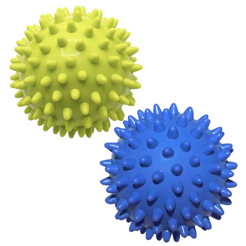 2 Pack 3 Inch Spiky Hard Massage Balls – Deep Tissue Trigger Point Massagers for Plantar Fasciitis, Muscle Soreness, Reflexology, Stress Therapy & Myofascial Release