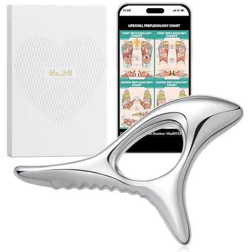 Trigger Point Massage Tool for Deep Tissue, Muscle Scraper Tool for Fascia Release, Metal Body Gua Sha Tool, Lymphatic Drainage Massager, Thumb Saver,Scar Tissue Massage,Acupressure Tool