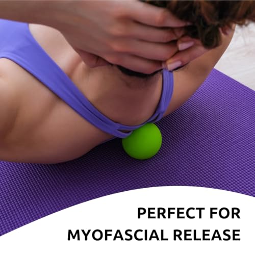 Massage Lacrosse Balls for Deep Tissue Relief - Trigger Point Therapy Ball Set for Plantar Fasciitis, Myofascial Release for Back, Shoulder, Foot - Massage Ball Roller - 2 Pack (Lime Green)