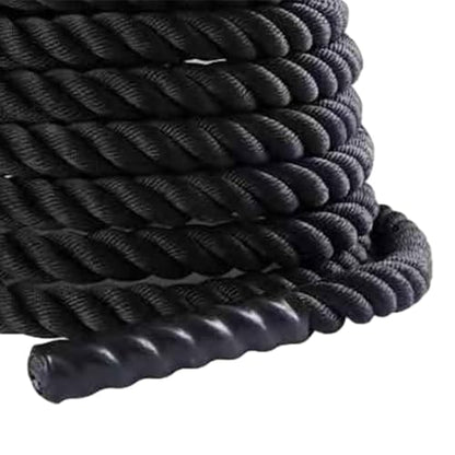 Battle Rope 9.18/9.8ft Length Heavy Battle Exercise Training Rope Workout Rope Fitness Rope for Strength Training Homes Gym 25mmx2.8m Black