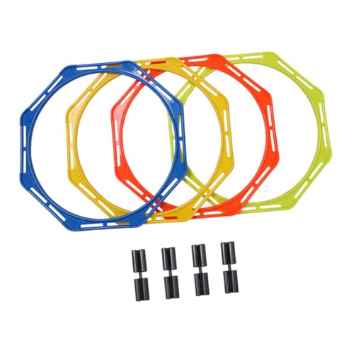 KESYOO Agility Rings for Football Training 4 Units 36 cm Yellow Orange Blue Green Material PP Portable for Speed Exercises and Coordination