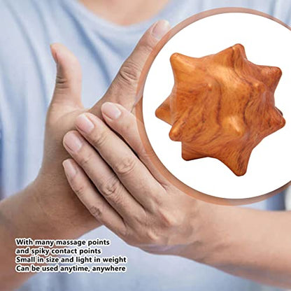 2pcs Hand Massage Ball, Wooden Palm Relaxing Spiky Textured Acupoint Massage Balls for Elderly, Magic Massage Ball Set for Myofascial Point Release Deep Tissue Massage