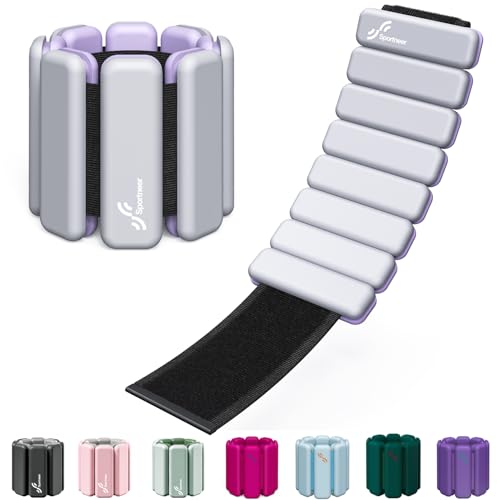 Sportneer Wrist & Ankle Weights for Women Men - 1 Pair (1 lb/2 lb Each) | Adjustable Weighted Bracelet Silicone Bangles for Yoga, Dance, Pilates, Cardio, Aerobics, Gym, Pool Exercises and Jogging - color: Rhino Grey, size: 1 LB x 2