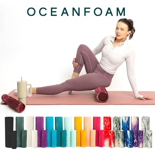 Oceanfoam Ripple Small Foam Roller (Maroon, Blush & Hot Pink Marbled) - color: Maroon, Blush & Hot Pink Marbled