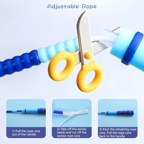 Jump Rope for Kids Girls and Boys, Soft Beaded Jump Ropes, Adjustable Skipping Rope, Tangle-Free Segmented Rope for Kid and Women Men Adults Exercise, Keeping Fit, Training - 9.2Ft - color: Pink&Blue&Purple