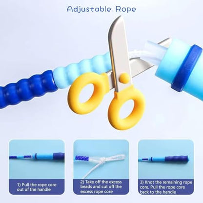 Jump Rope for Kids Girls and Boys, Soft Beaded Jump Ropes, Adjustable Skipping Rope, Tangle-Free Segmented Rope for Kid and Women Men Adults Exercise, Keeping Fit, Training - 9.2Ft - color: Pink&Blue&Purple