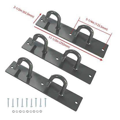 HECASA Workout Wall Mount Anchor, Resistance Band Wall Anchor, Fitness Ceiling Hook for Home Gym, Body Weight Straps, Suspension Strength Trainings 3 Sets