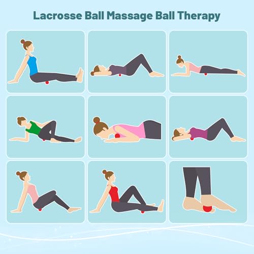 Physical Yoga Balls Massage Lacrosse Balls for Myofascial Release, Trigger Point Therapy, Muscle Soreness Deep Tissue Massage Balls Physical Therapy Equipment(2 Pack,Blue and Orange)