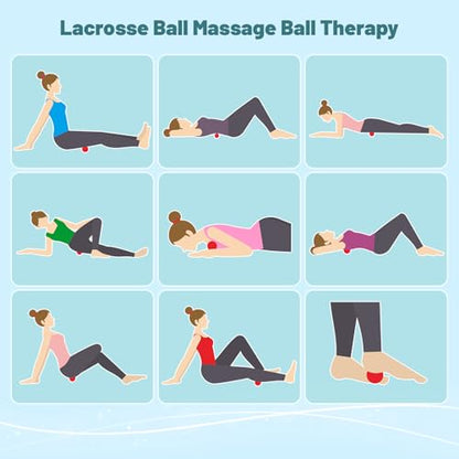 Physical Yoga Balls Massage Lacrosse Balls for Myofascial Release, Trigger Point Therapy, Muscle Soreness Deep Tissue Massage Balls Physical Therapy Equipment(2 Pack,Blue and Orange)