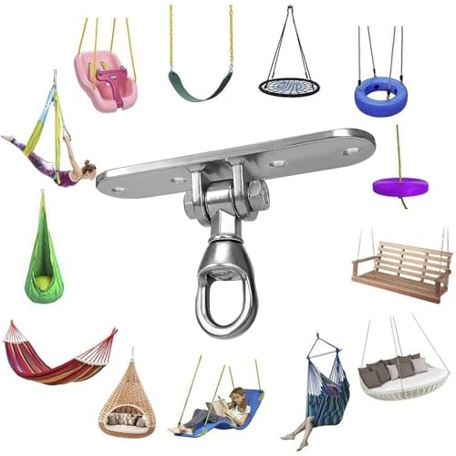 Swing Hanger Ceiling Mount Heavy Duty Anti-Rust with 180° & 360° Bearings Punching Bag Hanger 800lb Capacity for Indoor Outdoor Swing Chairs, Hammocks, Playgrounds, Yoga - size: Size 3