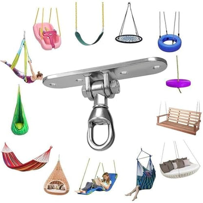 Swing Hanger Ceiling Mount Heavy Duty Anti-Rust with 180° & 360° Bearings Punching Bag Hanger 800lb Capacity for Indoor Outdoor Swing Chairs, Hammocks, Playgrounds, Yoga - size: Size 3