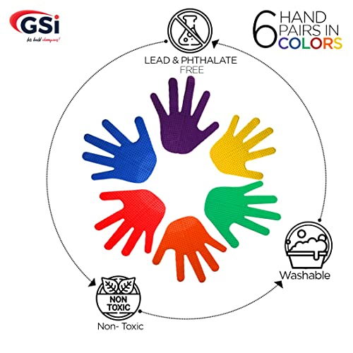 GSi Spot Markers – Non-Slip Non-Toxic Poly Spots – Floor Markers for PE, Sports & Classroom Activities - size: 3.⁠ ⁠Hand