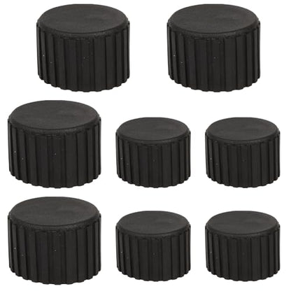 8 Pack Weight Bench End Caps Replacement Exercise Steppers Foot Tips Rubber Covers Floor Protector for Stair Stepper Elliptical Machine Recumbent Bike Recumbent Exercise Bike Stationary Bike