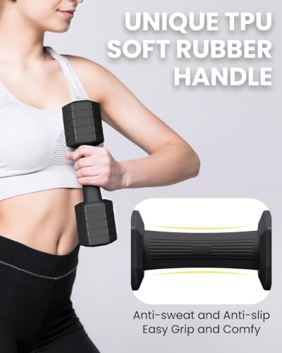 Adjustable Dumbbell Set, 4-in-1 Hand Weights, 5/6 LB Pair for Women Men - color: Black, style: 12 lbs Pair [6 lbs Each]