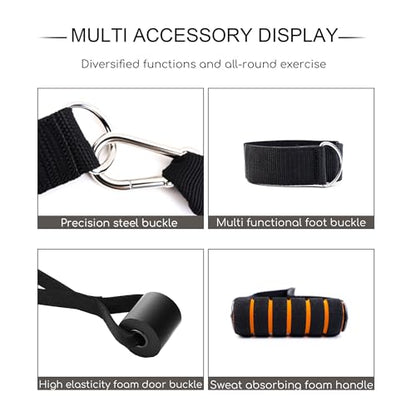 Resistance Bands, Exercise Bands Set with Door Anchor, Multi Point Door Anchor for Home Gym Equipment, Stackable up to 150LBS, for Strength Training, Physical Therapy, Full Body Workout