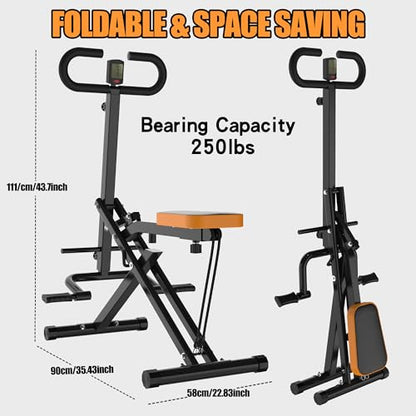 Squat Machine,Exercise Machine for Home,Foldable Ride Rowing for Botty Glutes Butt Thighs,Ab Back Leg Press Home Workout