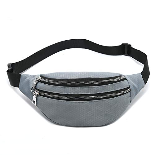 MOCE Waist Bag Fanny Pack for Men & Women Fashion Water Resistant Hip Bum Bag with Adjustable Belt for Travel Hiking Running Outdoor Sports.(Gray01) - color: Gray