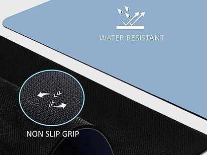 Premium Yoga Mat - 5mm Thick, Extra Wide & Long, Non-Slip Natural Rubber Base & PU Top, Anti-Tear, Ideal for Yoga, Pilates, and Fitness. - color: Blue