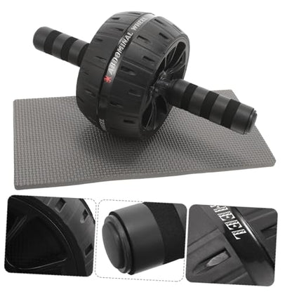 Silent Ab Roller Wheel with Knee Pad Fitness Equipment for Core Strengthening Comfortable Ergonomic Handles Suitable for Men Women Beginners and Experts