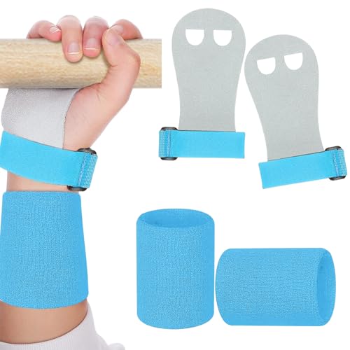 2PCS Gymnastics Hand Grips Gloves Wristbands, Gymnastic Hand Grips Gymnastic Bar Palm Protection and Wrist Support Sports Accessories for Boys Girls Youth Kids Workout and Exercise