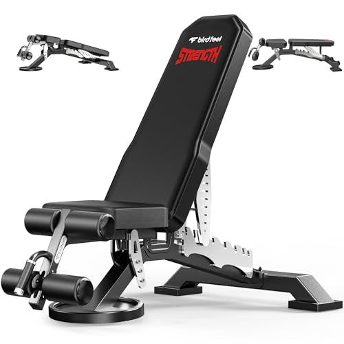 Commercial Adjustable Weight Bench, 1800LBS Heavy Duty Workout Bench for Home Gym Strength Training, Removable Leg Holder for Flat/Incline/Decline Sit Up & Full Body Workout