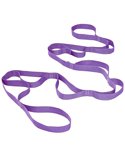 10 Loop Yoga Stretching Strap for Physical Therapy - Non-Elastic Exercise Band for Pilates, Yoga, Stretching for Women & Men