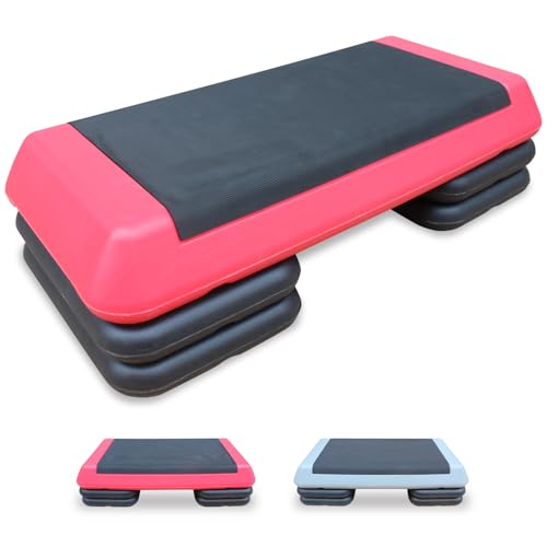 Aerobic Step Platform 30" × 14" Height Adjustable Workout Step for Fitness Strength Training with Risers Exercise Platform for Home Gym