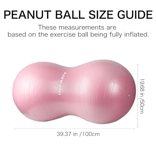 INPANY Peanut Ball - Anti Burst Exercise Ball for Labor Birthing, Physical Therapy for Kids, Core Strength, Flexible Seating, Home & Gym Fintness, Sensory Chair Wiggle Seat for Boys and Girls
