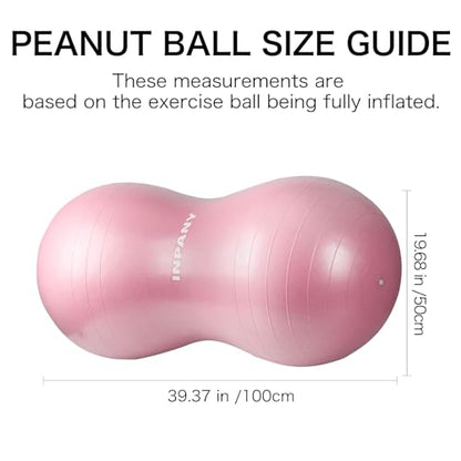INPANY Peanut Ball - Anti Burst Exercise Ball for Labor Birthing, Physical Therapy for Kids, Core Strength, Flexible Seating, Home & Gym Fintness, Sensory Chair Wiggle Seat for Boys and Girls
