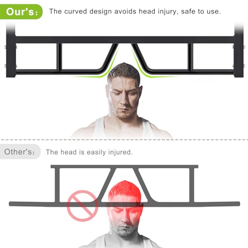 Kipika 48" Ceiling Mounted Pull Up Bar, Heavy Duty Multi-Grip Chin Up Bar,Mounted Pullup Bar, Adjustable Height, Pull Up Bands for Chin Ups & Body Stretching, Ideal for Home Gym and Strength Training - color: 48" Wall Mounted Pull Up Bar